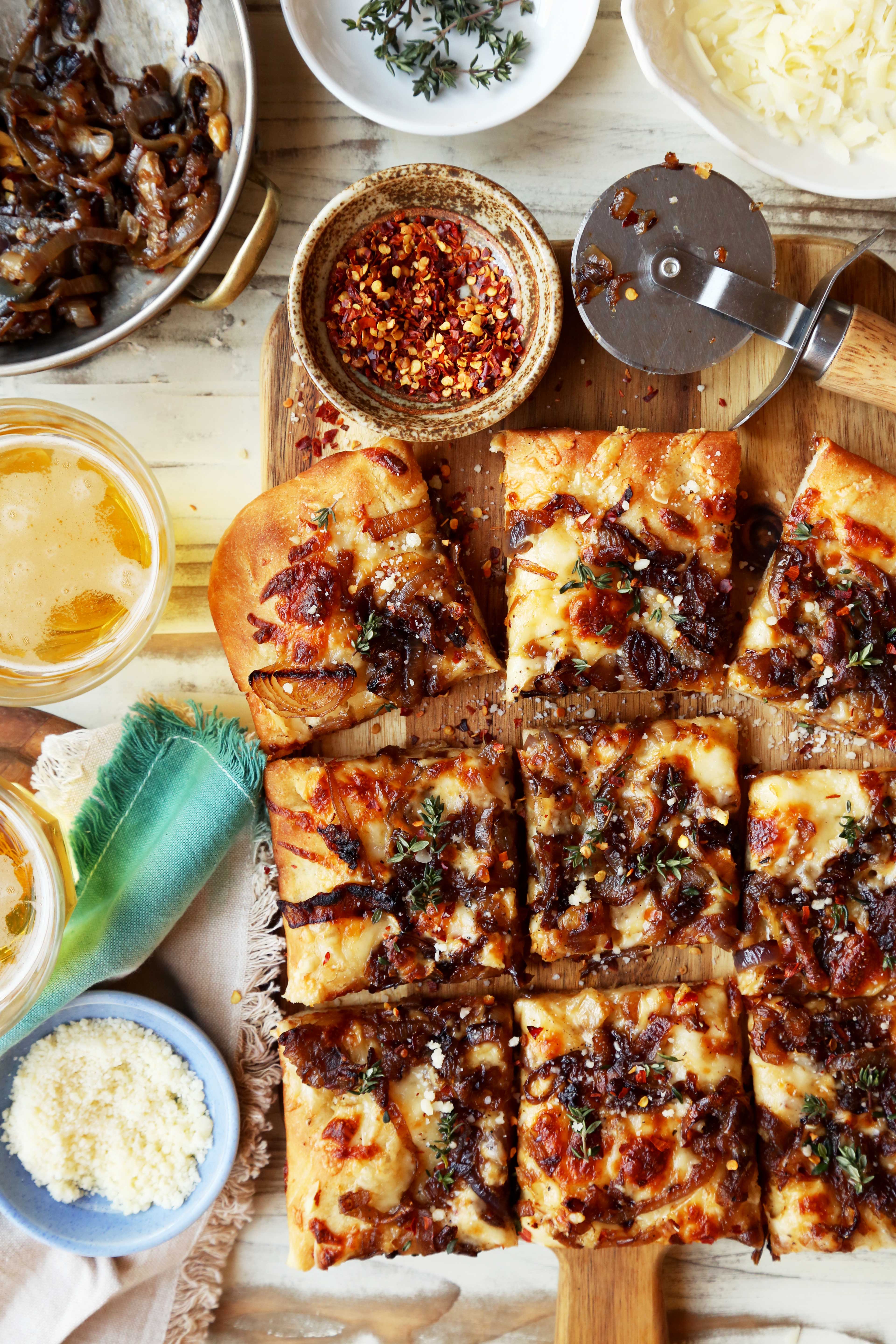 Caramelized Onion Beer Focaccia