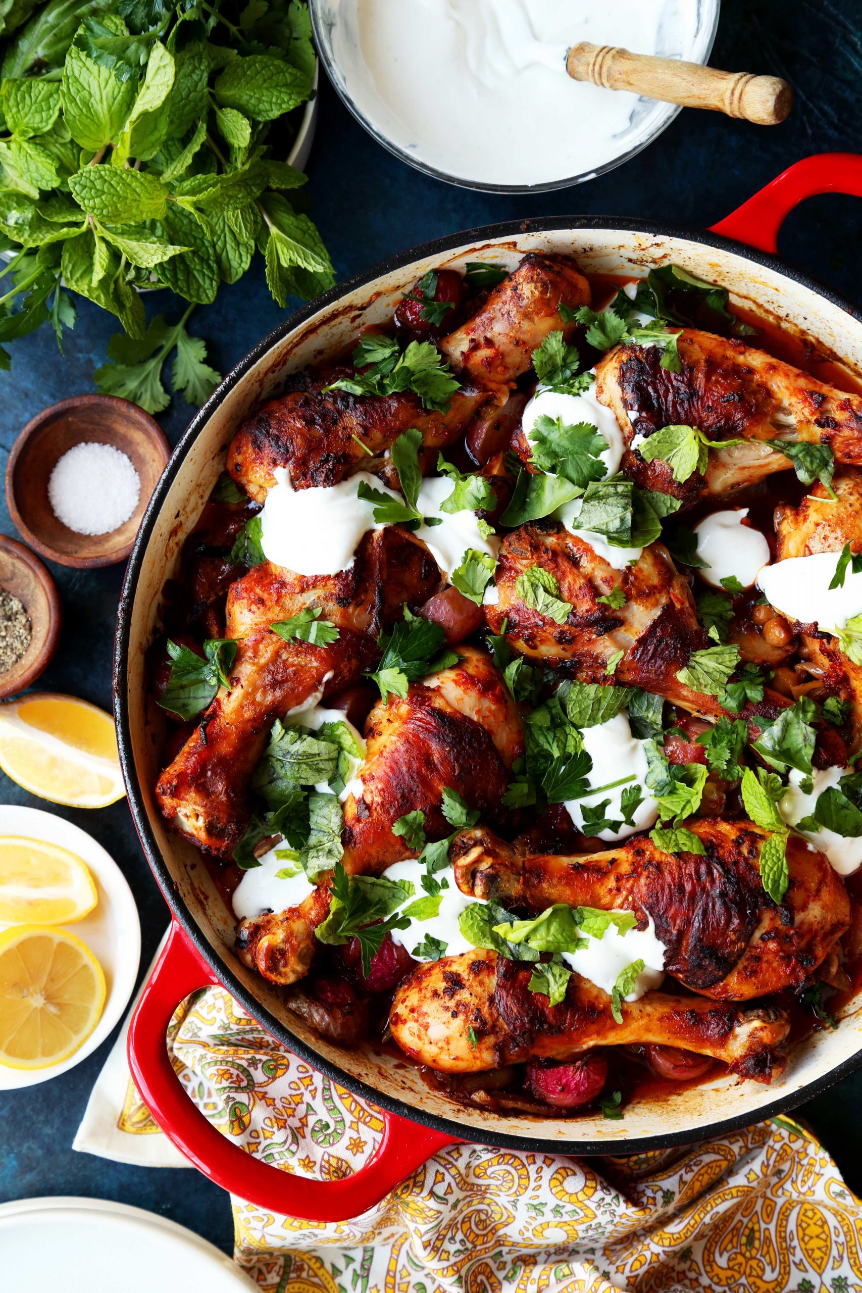 Harissa Chicken with Radishes and Herbs