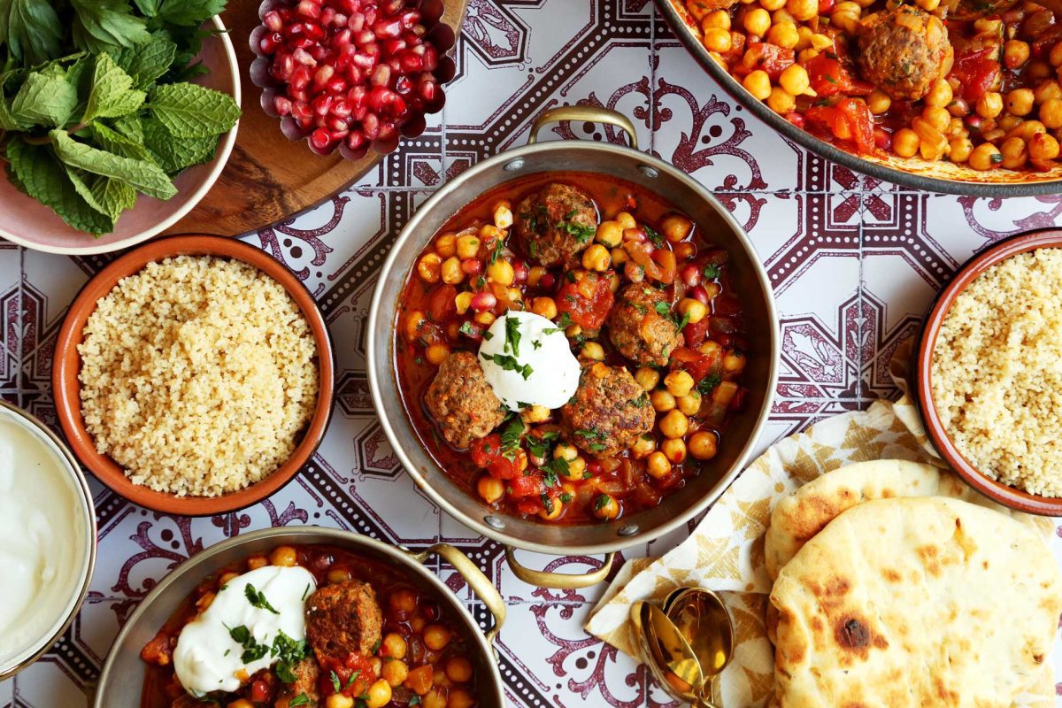 Spicy Harissa Lamb Meatball Stew