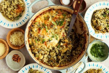 Baked Spinach and Artichoke Orzo