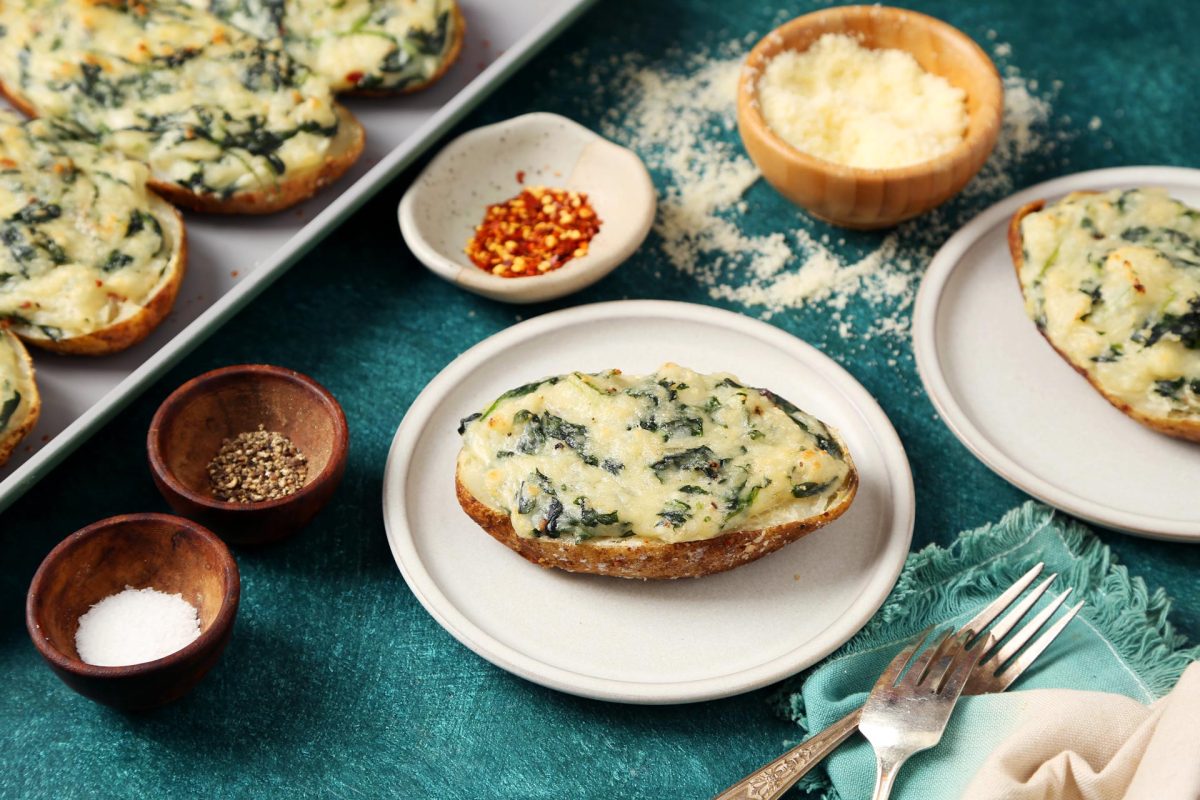 Creamed Spinach Twice Baked Potatoes