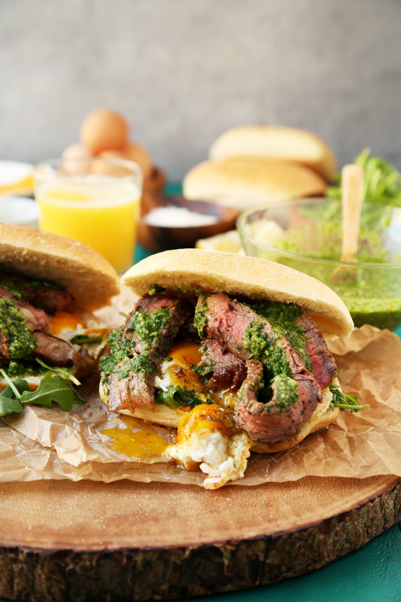 Steak and Egg Breakfast Sandwiches